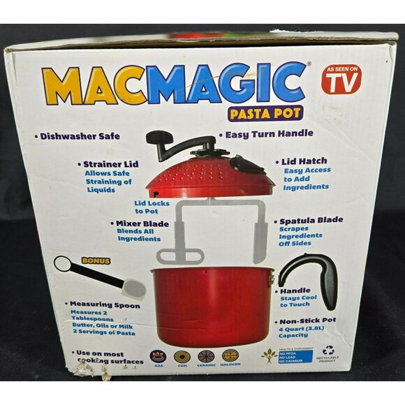 Mac Magic Pasta One Pot Cooking Built-in Strainer 4 Qt MacMagic As Seen on TV - Picture 9 of 10